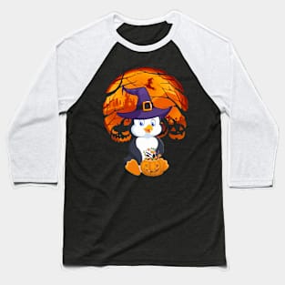 Penguin pumpkin witch Baseball T-Shirt